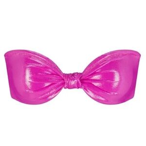 SKIMS Hot Pink Shimmer Bandeau Bikini Top